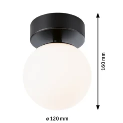 Paulmann 71071 Selection Bathroom LED Deckenleuchte Gove 12cm Schwarz Satin 3000K IP44
