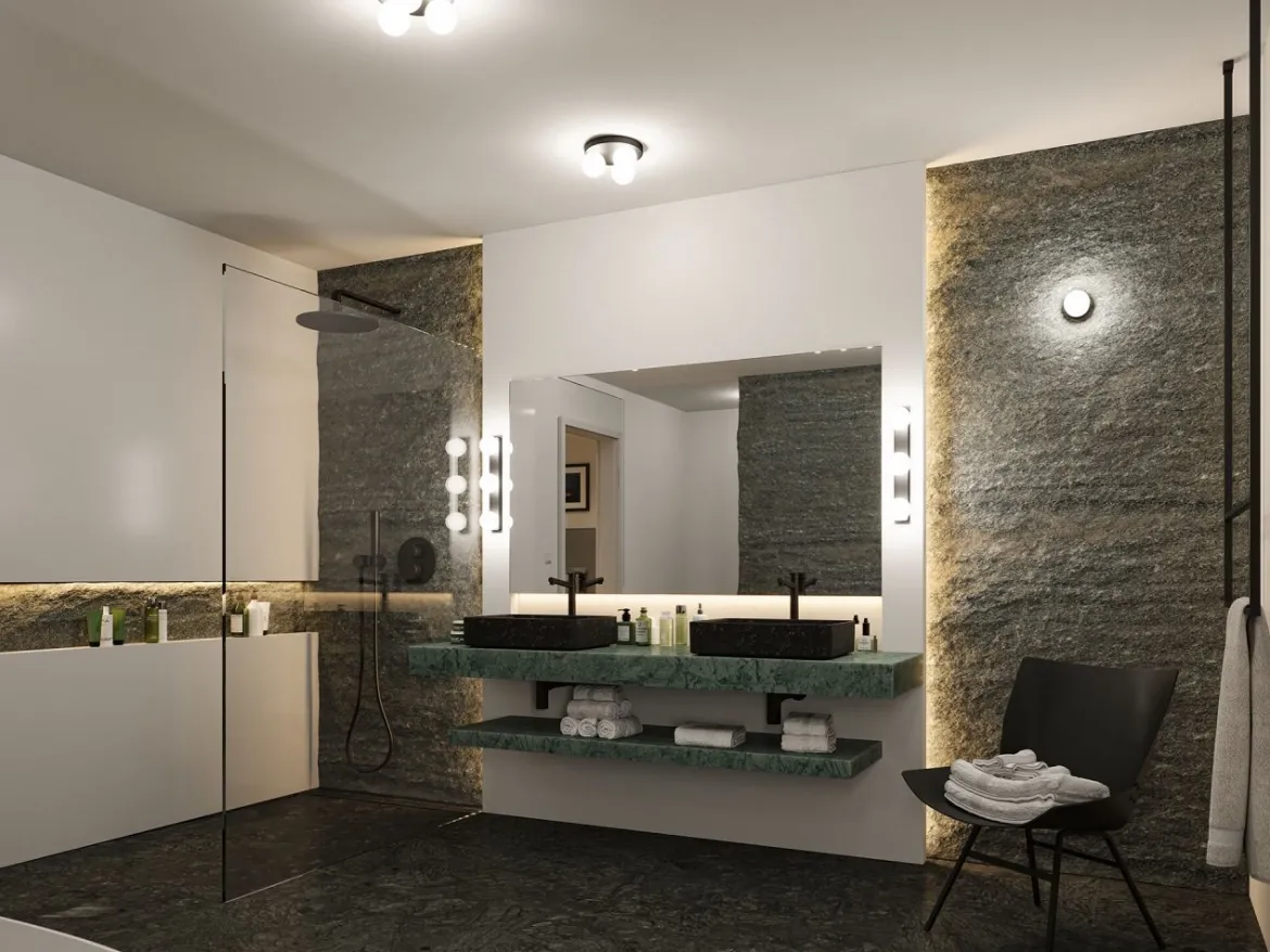 Paulmann 71069 Selection Bathroom Deckenleuchte Gove Schwarz Satin 3-flammig G9 IP44