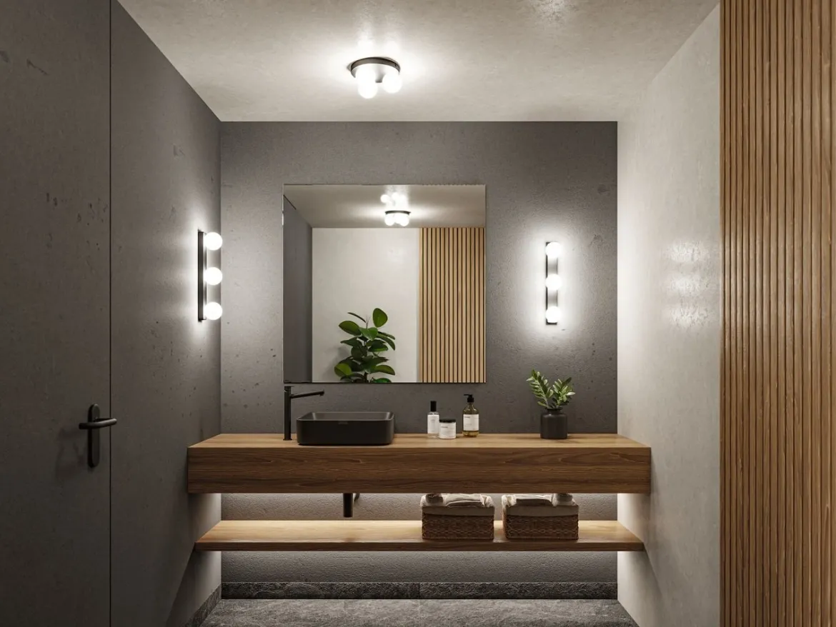 Paulmann 71069 Selection Bathroom Deckenleuchte Gove Schwarz Satin 3-flammig G9 IP44