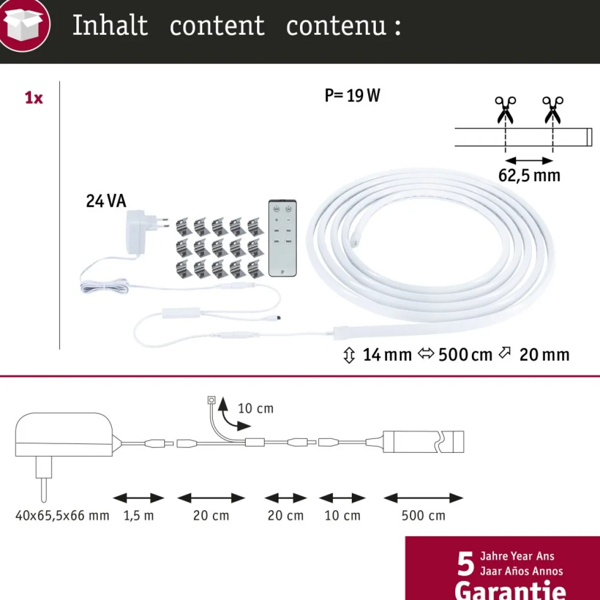 Paulmann 79568 SimpLED LED Strip Delta Komplettset 5m 3000K beschichtet