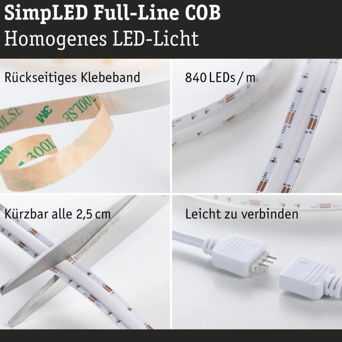 Paulmann 79570 SimpLED LED Strip Full-Line COB Basisset 7,5m RGB