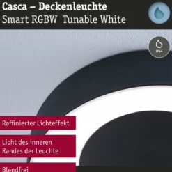 Paulmann 75416 Smart Home LED Deckenleuchte Casca schwarz IP44 RGBW 40cm