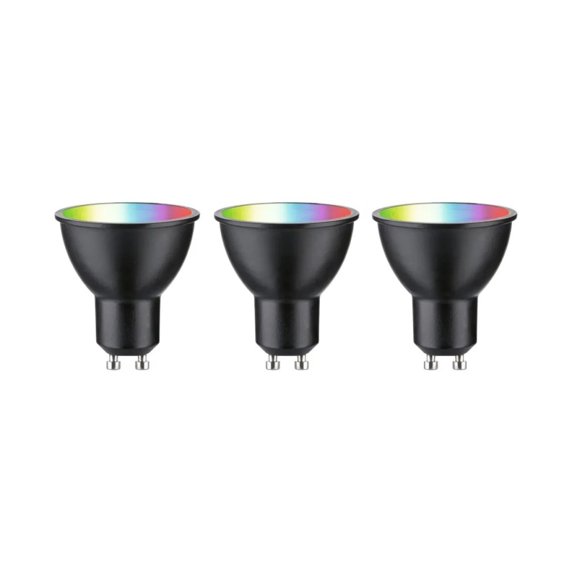 Paulmann 29153 Smart Home Zigbee LED Reflektor 3er-Pack GU10 350lm RGBW Schwarz