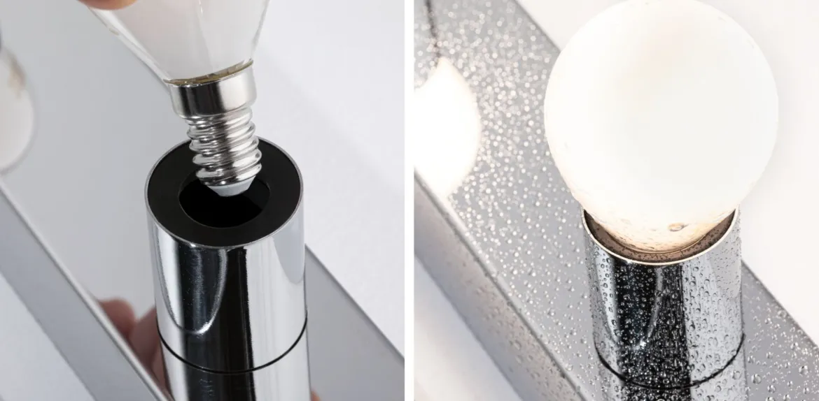 Paulmann 80096 Spiegelleuchte Regula II 3-flammig E14 Chrom IP44