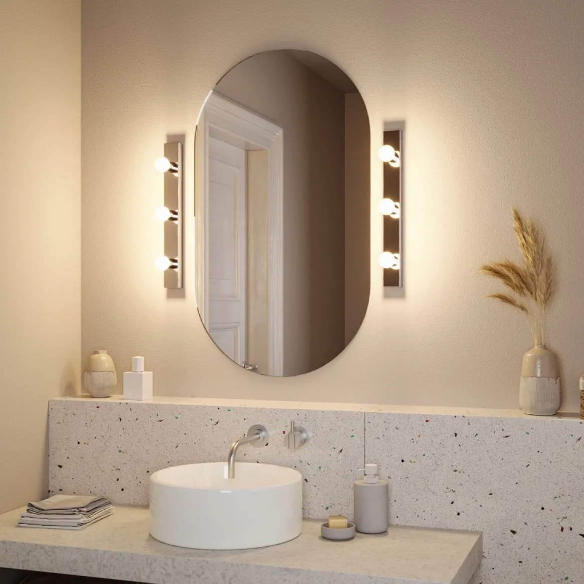 Paulmann 80096 Spiegelleuchte Regula II 3-flammig E14 Chrom IP44