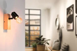 Paulmann 66770 Spotlight Arvid 1-flammig E27 230V max.20W Schwarz Holz