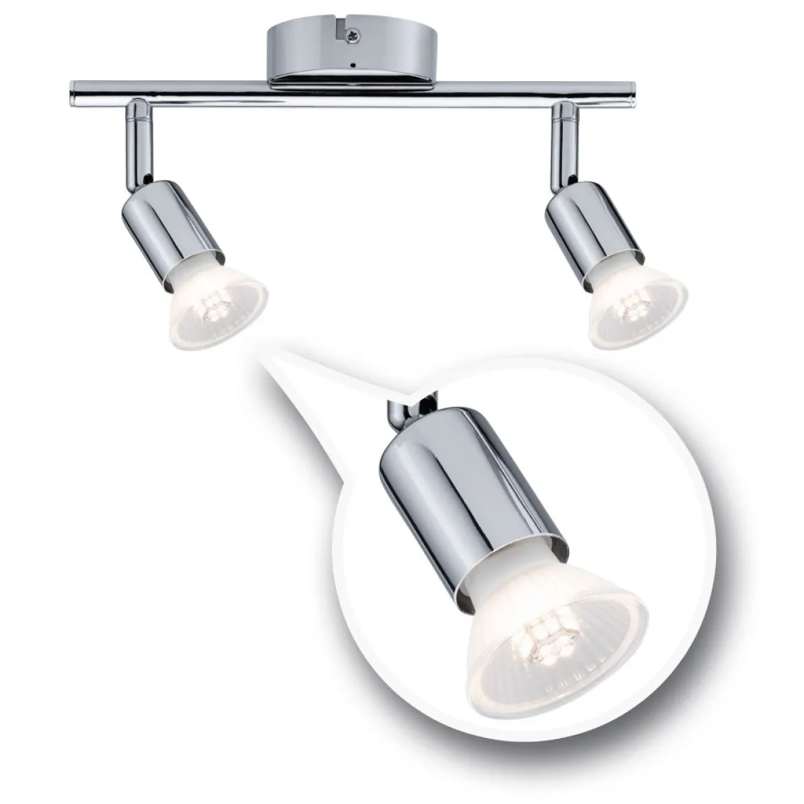 Paulmann 66748 Spotlight Carolina IP44 GU10 230V 2-flammig Chrom