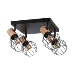 Paulmann 66769 Spotlight Lanka 4-flammig E14 230V max.20W Schwarz Holz