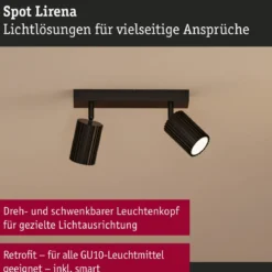 Paulmann 94920 Spotlight Lirena 2-flammig Schwarz GU10 max.10W