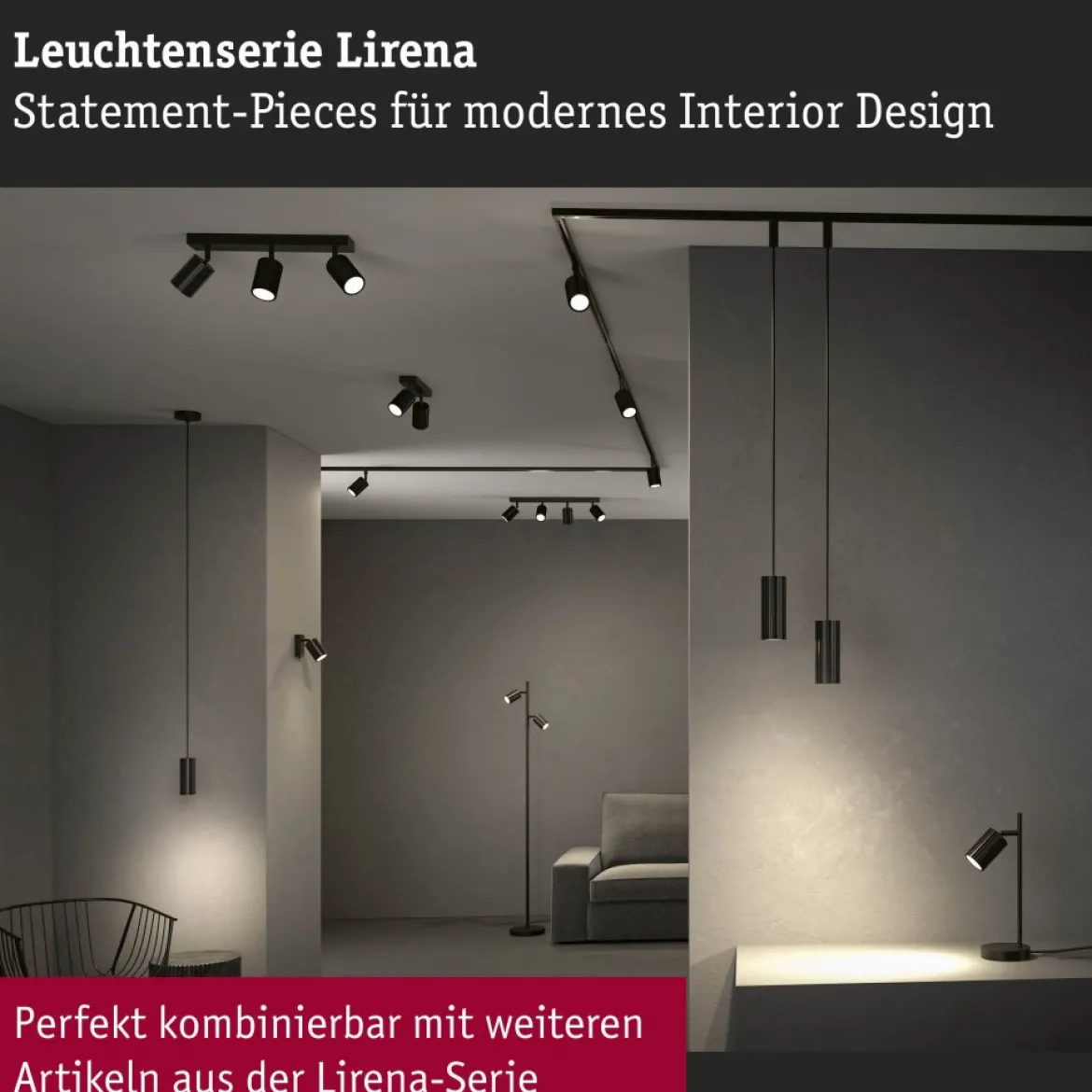 Paulmann 94921 Spotlight Lirena 3-flammig Schwarz GU10 max.10W