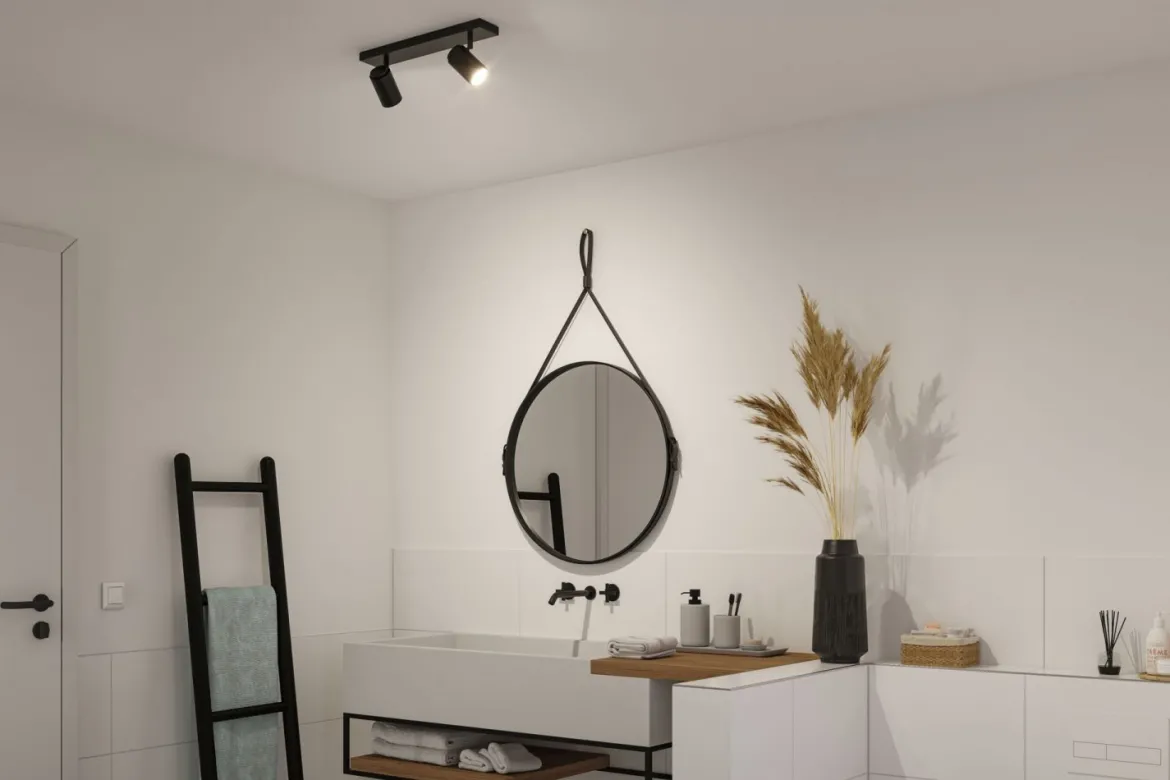 Paulmann 66775 Spotlight Zyli GU10 2-flammig Schwarz matt IP44