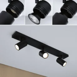 Paulmann 66777 Spotlight Zyli GU10 3-flammig Balken Schwarz matt IP44