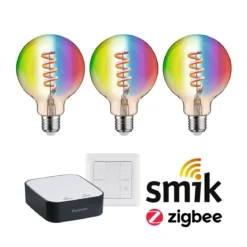 Paulmann 5193 Starterset Zigbee LED Globe G95 E27 RGBW + smik Gateway + Schalter