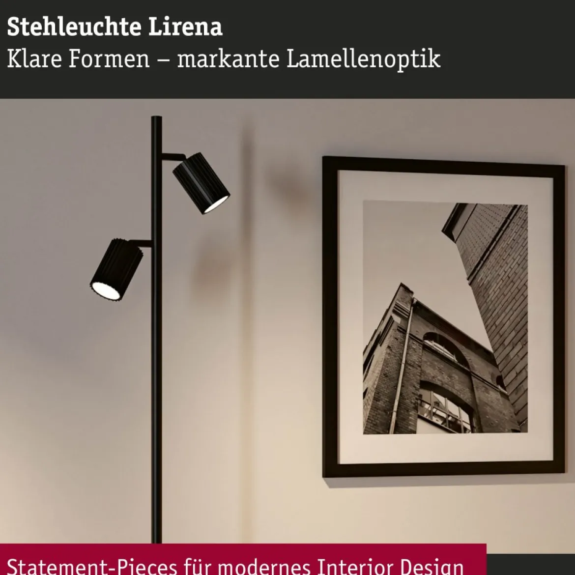 Paulmann 94924 Stehleuchte Lirena Schwarz GU10 2xmax.7W
