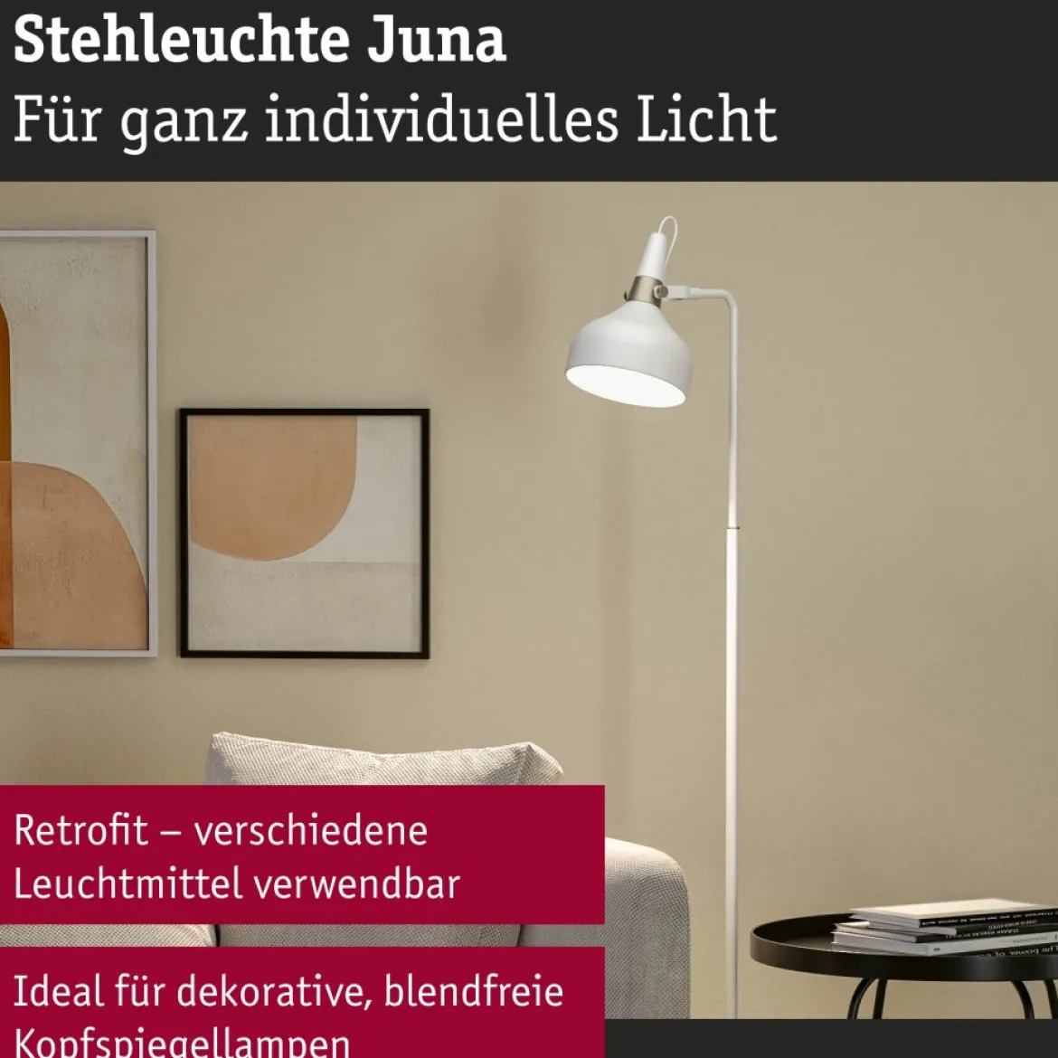 Paulmann 78483 Stehleuchte Neordic Juna Champagner Weiß E14