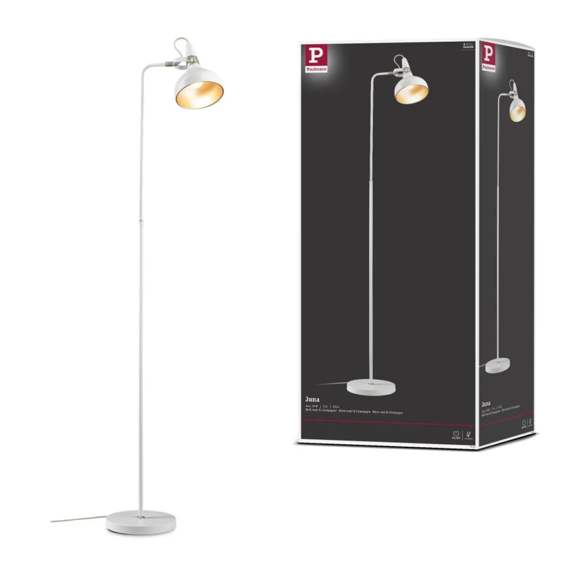 Paulmann 78483 Stehleuchte Neordic Juna Champagner Weiß E14