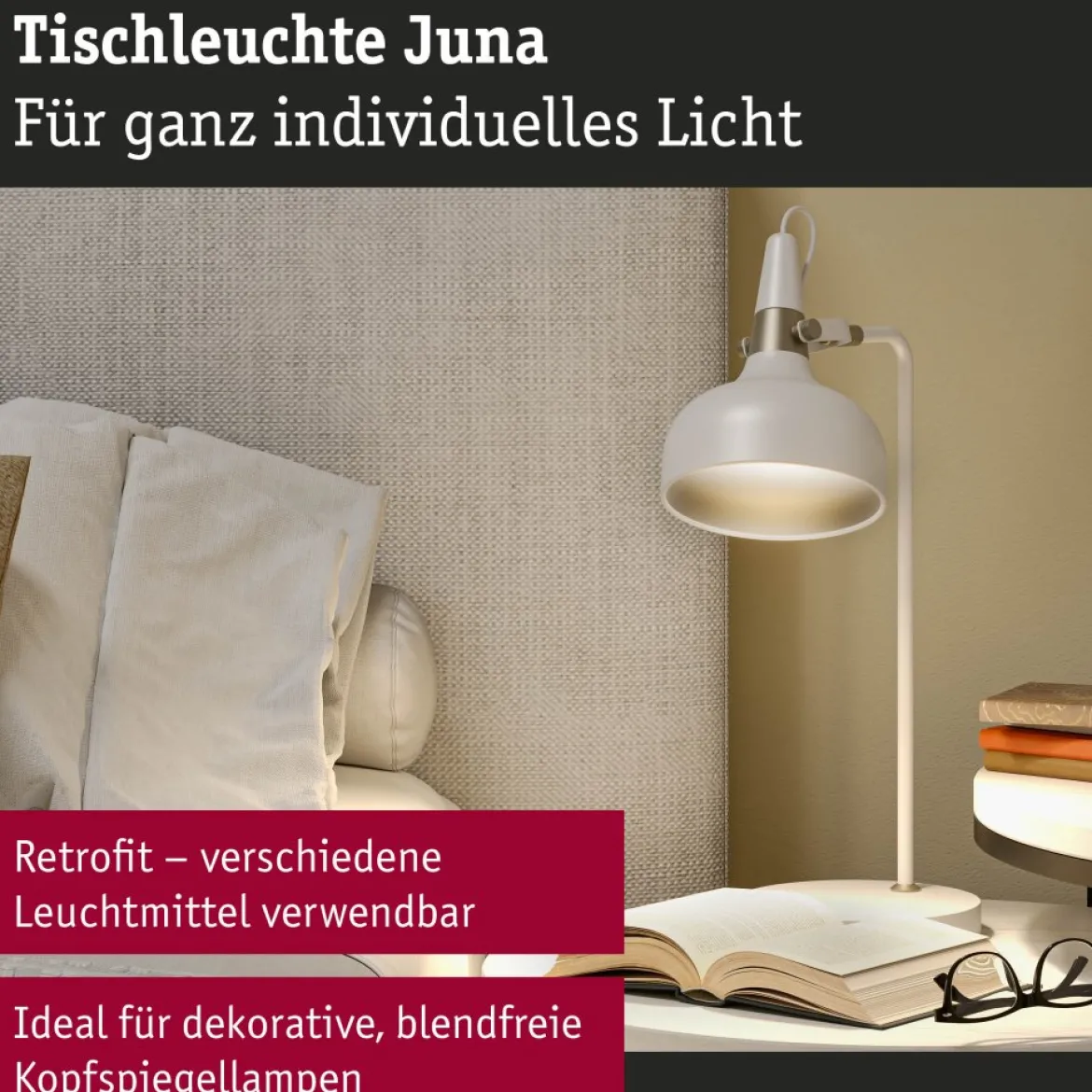 Paulmann 78482 Tischleuchte Neordic Juna Champagner Weiß E14