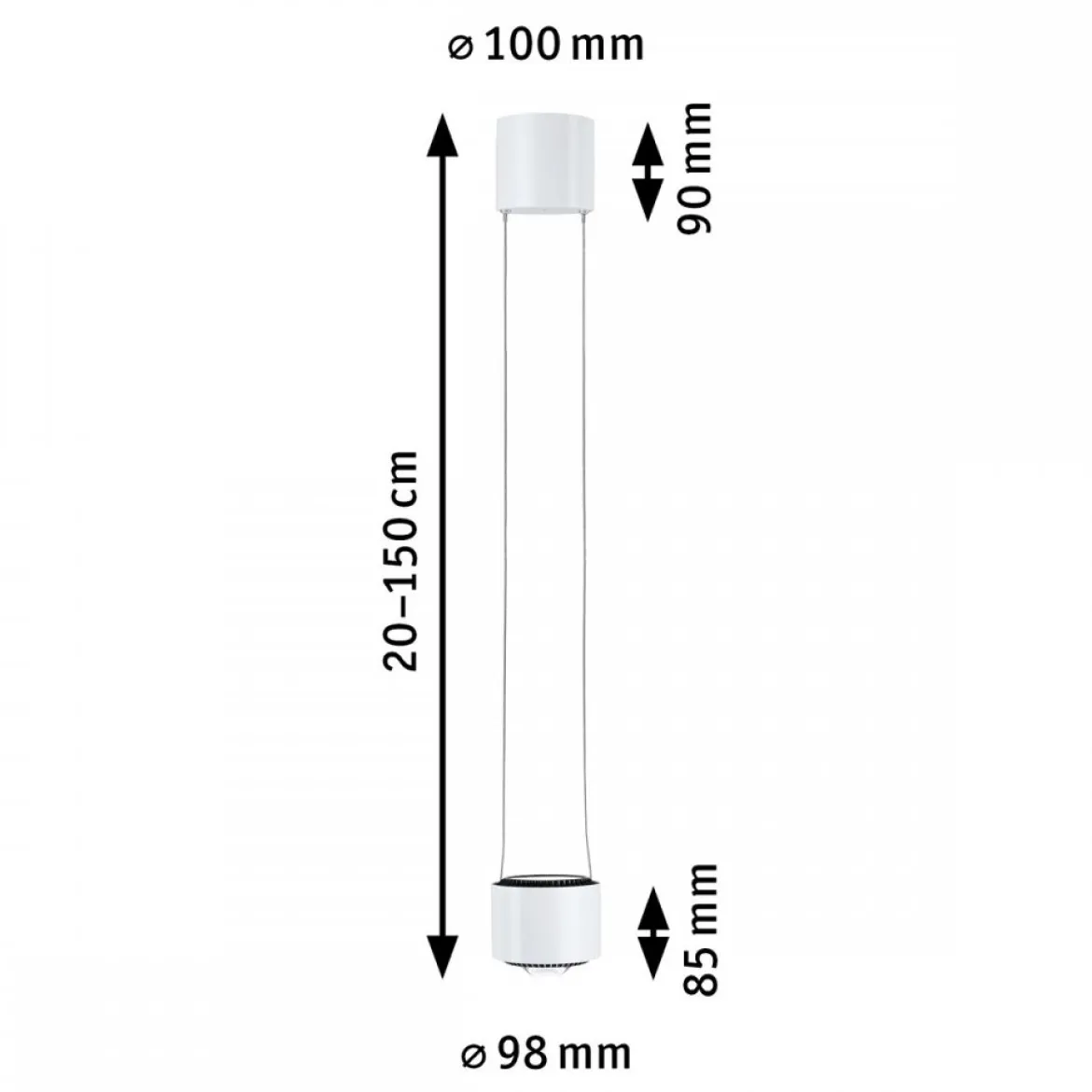 Paulmann 94904 URail LED Pendel Aldan 4000K dimmbar 230V Signalweiß RAL 9003