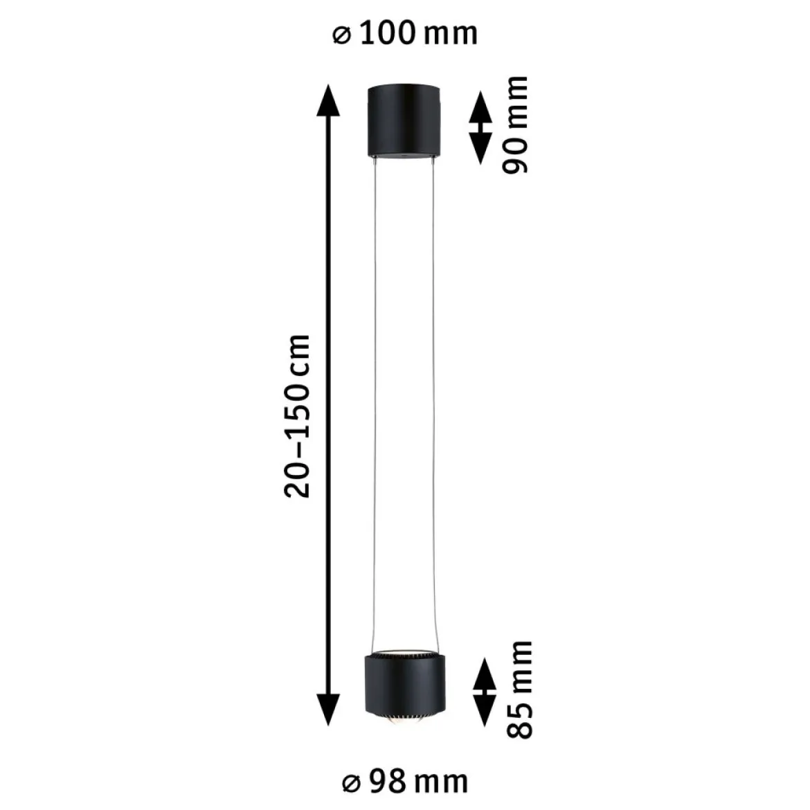 Paulmann 96813 URail LED Pendel Aldan 1-flammig schwarz dimmbar 4000K