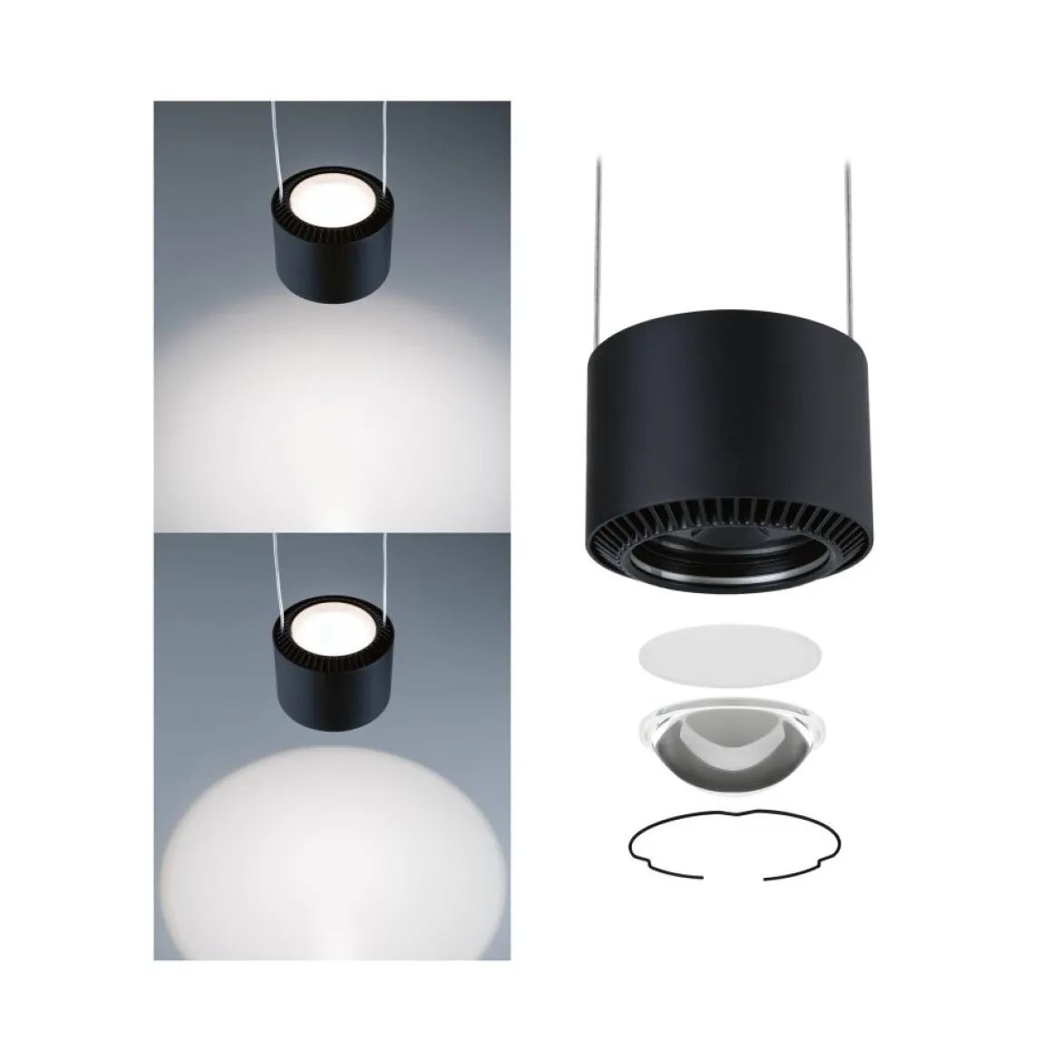 Paulmann 96813 URail LED Pendel Aldan 1-flammig schwarz dimmbar 4000K