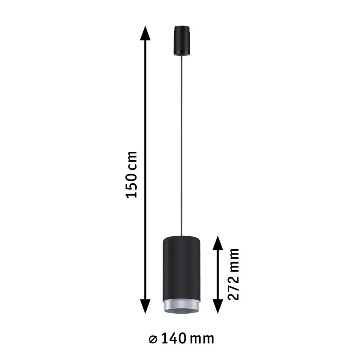 Paulmann 95402 URail LED Pendel Corus Schwarz max.50W E27