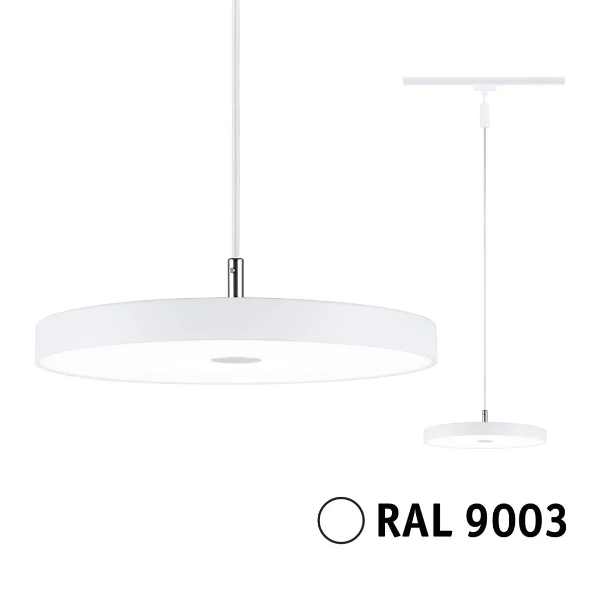 Paulmann 94901 URail LED Pendel Hildor 3-Step-Dim 3000K Signalweiß RAL 9003