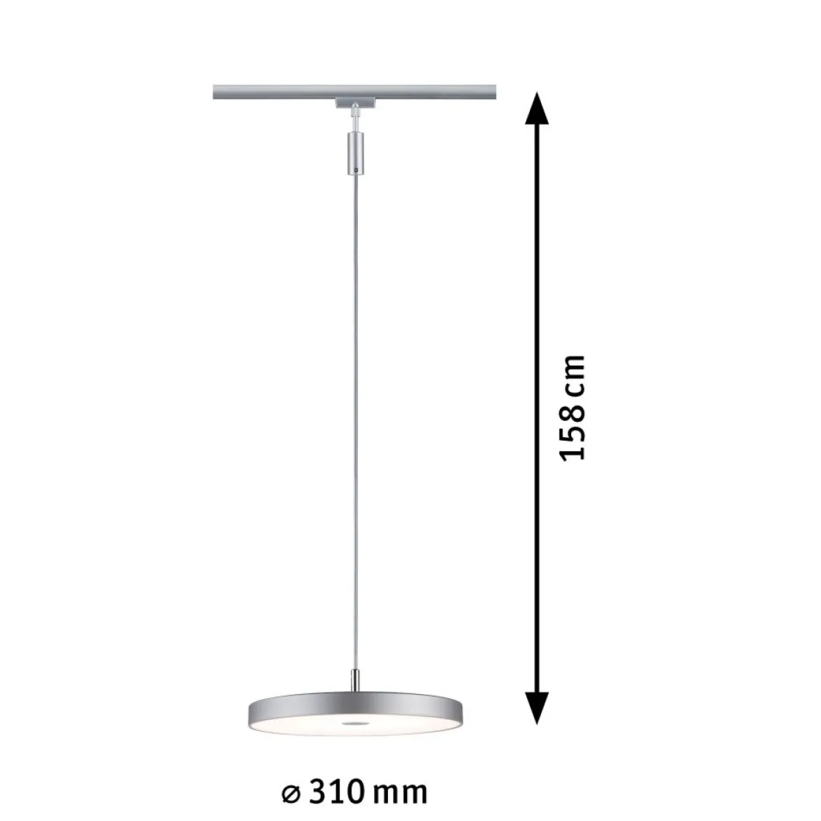 Paulmann 96790 URail LED Pendel Hildor 3000K dimmbar 230V Chrom matt