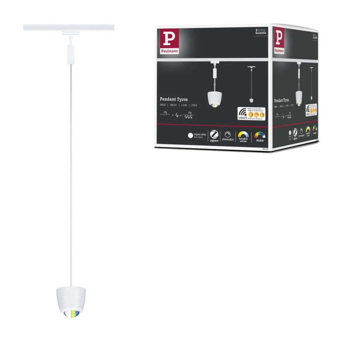 Paulmann 95683 URail LED Pendel Tyros Zigbee RGBW 230V Signalweiß