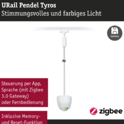 Paulmann 95683 URail LED Pendel Tyros Zigbee RGBW 230V Signalweiß