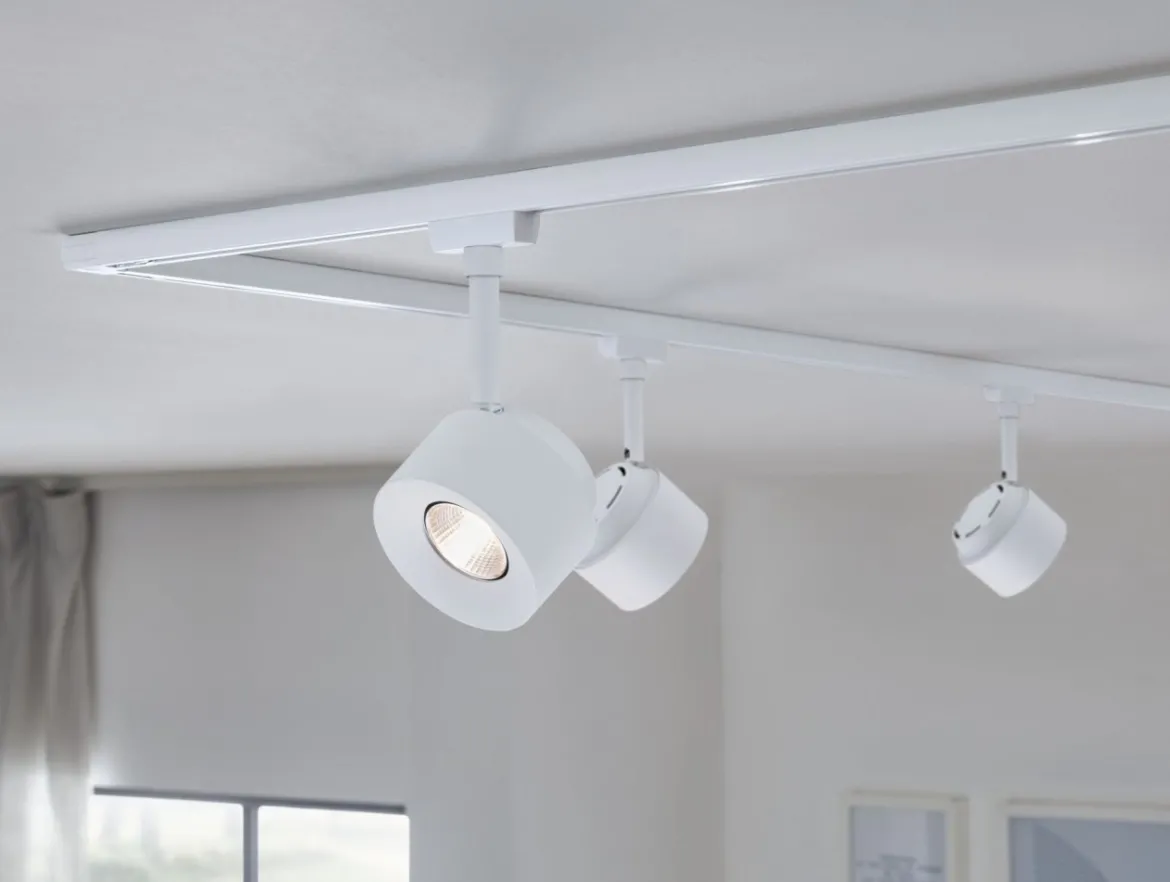 Paulmann 94893 URail LED Schienenspot Pane 3000K dimmbar 230V Signalweiß RAL 9003