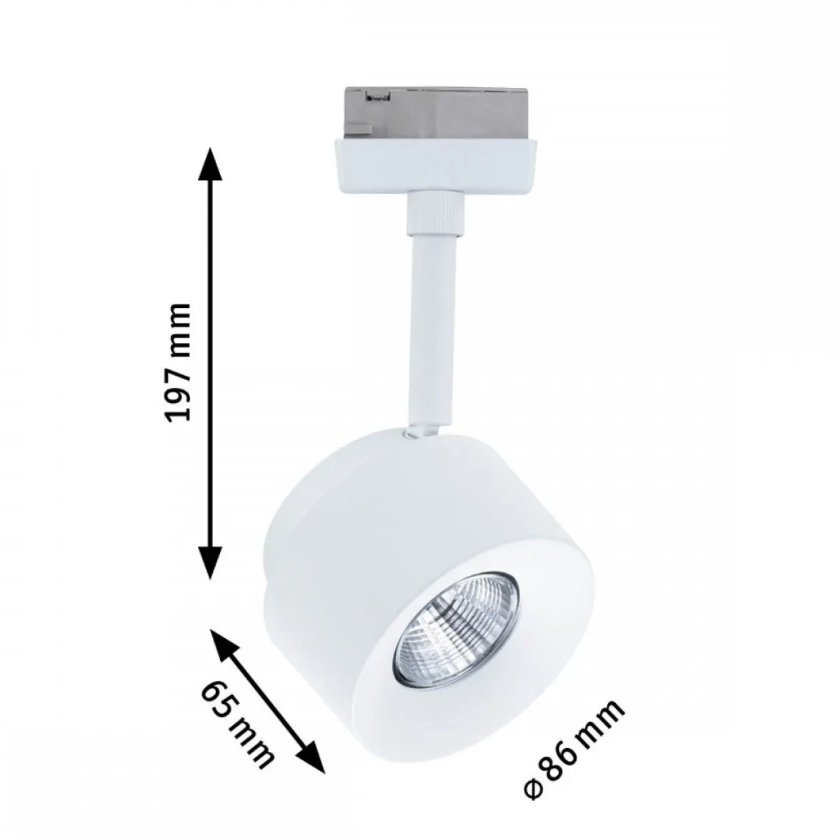 Paulmann 94893 URail LED Schienenspot Pane 3000K dimmbar 230V Signalweiß RAL 9003