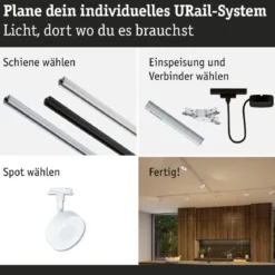 Paulmann 93150 URail LED Schienenspot Circle dimmbar 2700-4000K Signalweiß RAL 9003