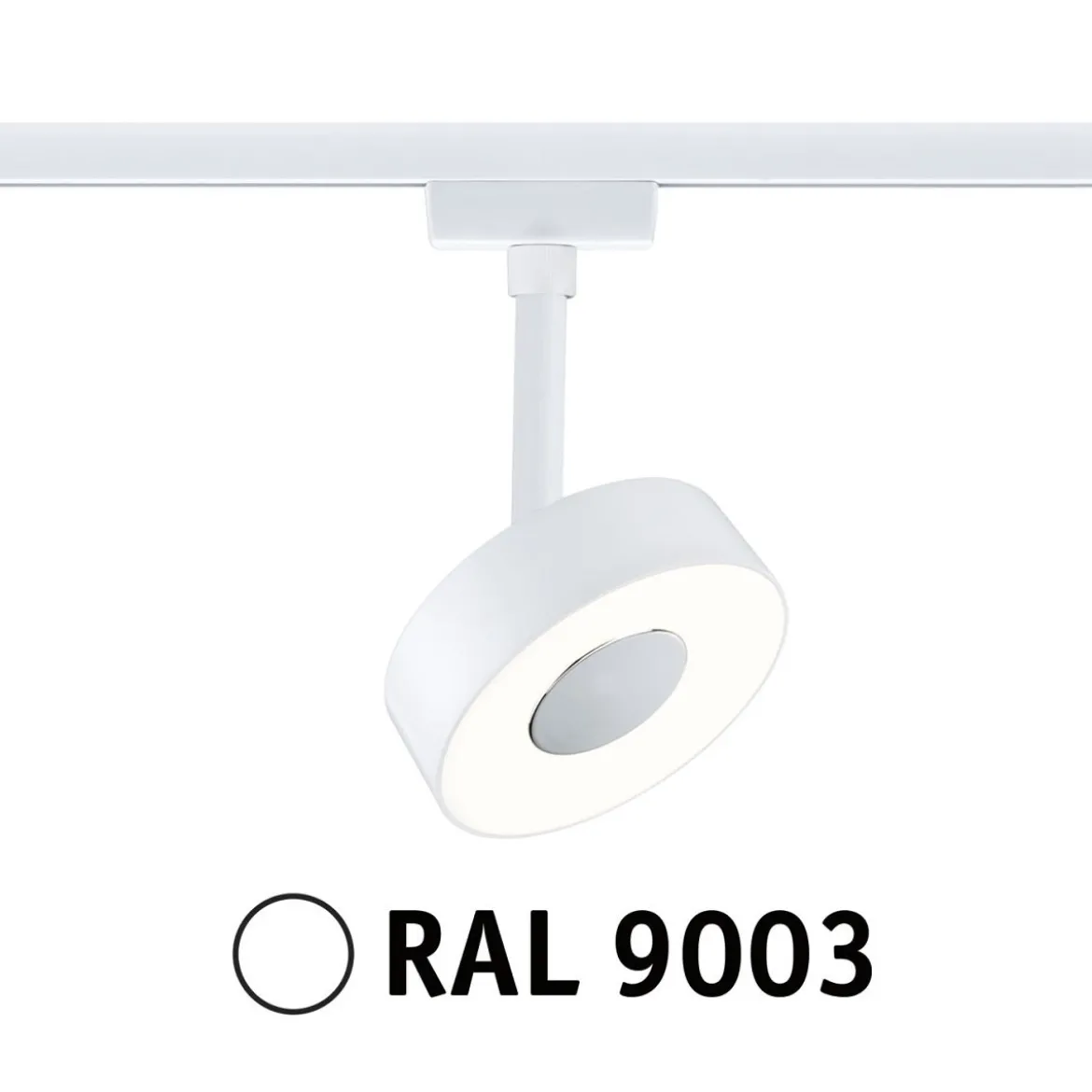 Paulmann 94891 URail LED Schienenspot Circle 3000K dimmbar 230V Signalweiß RAL 9003