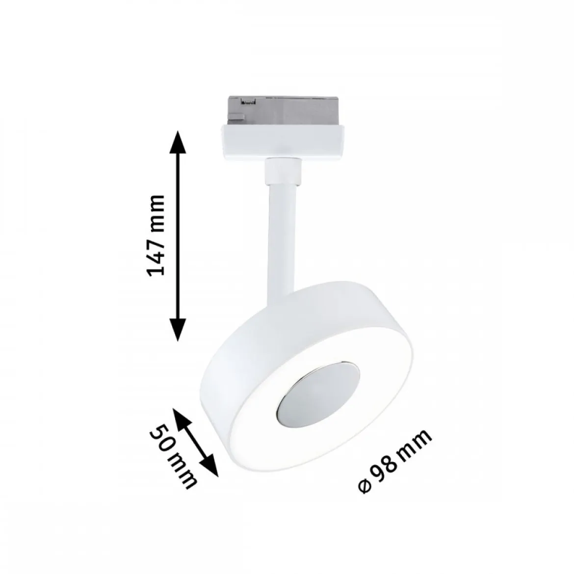 Paulmann 94892 URail LED Schienenspot Circle 4000K dimmbar 230V Signalweiß RAL 9003
