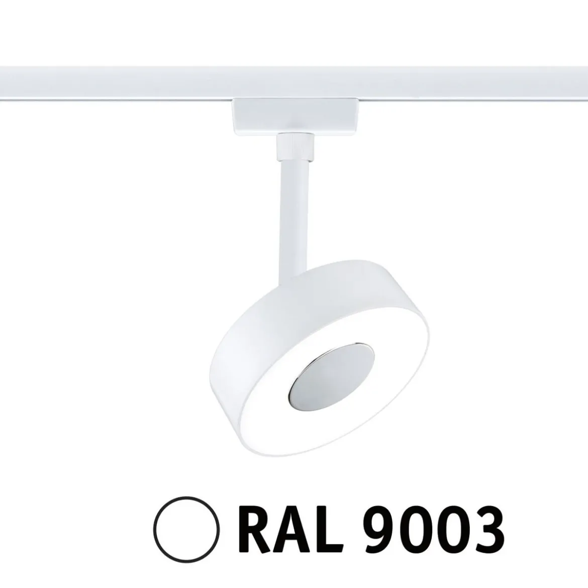 Paulmann 94892 URail LED Schienenspot Circle 4000K dimmbar 230V Signalweiß RAL 9003
