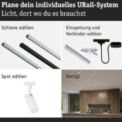Paulmann 93140 URail LED Schienenspot Tubo 3-Step-Dim 2700-4000K Signalweiß RAL 9003
