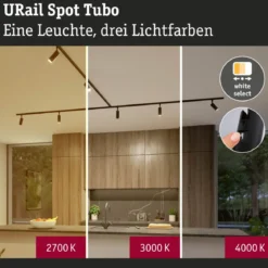 Paulmann 93142 URail LED Schienenspot Tubo 3-Step-Dim 2700-4000K Schwarz matt