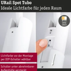 Paulmann 93143 URail LED Schienenspot Tubo 2700-4000K Signalweiß RAL 9003