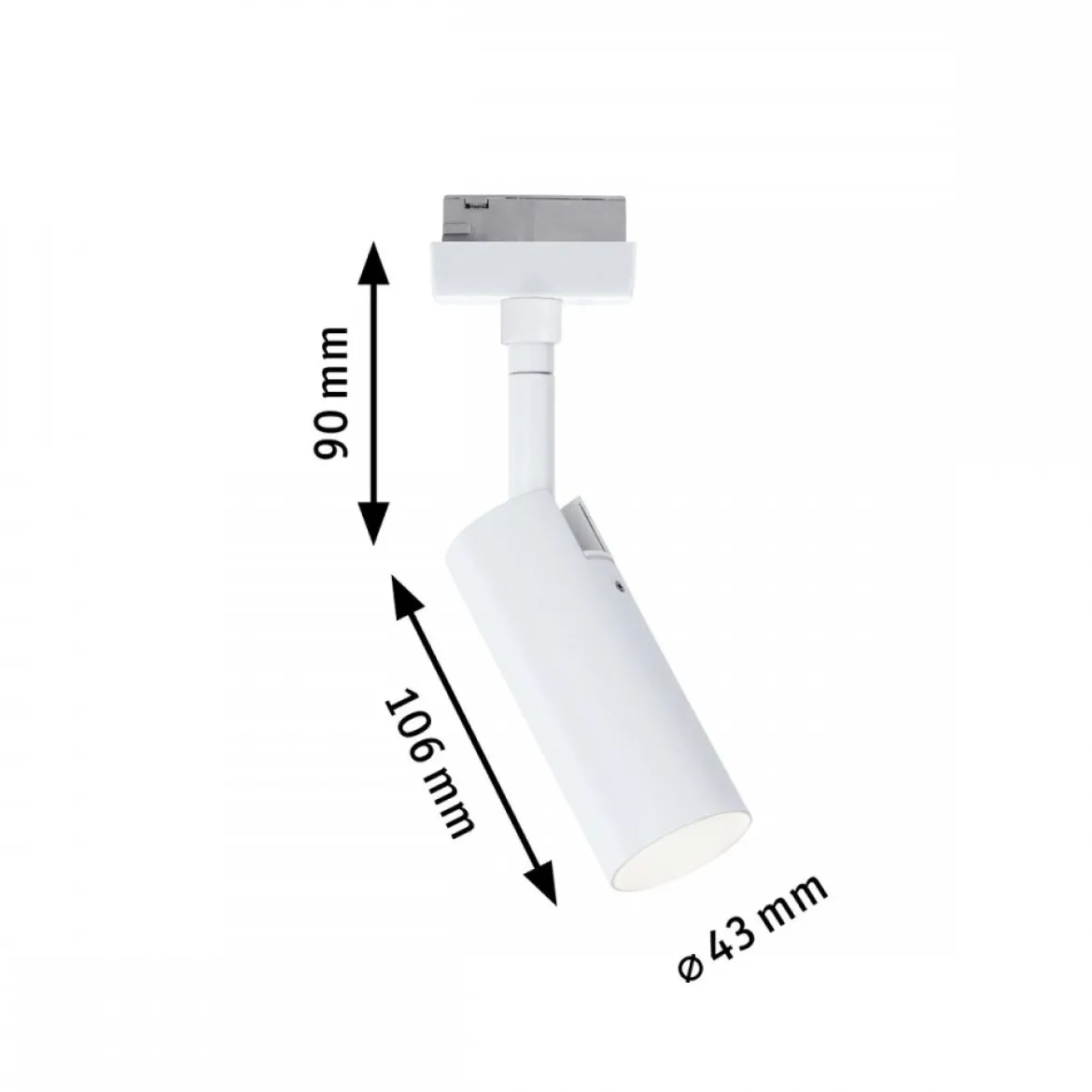 Paulmann 94889 URail LED Schienenspot Tubo 3-Step-Dim 3000K Signalweiß RAL 9003