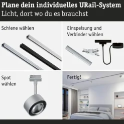 Paulmann 96769 URail LED Spot Aldan White Switch Chrom matt