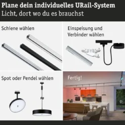 Paulmann 95690 URail LED Spot Hildor Zigbee RGBW 230V Schwarz matt