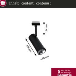 Paulmann 95693 URail LED Spot Tarie Zigbee RGBW 230V Schwarz matt dimmbar