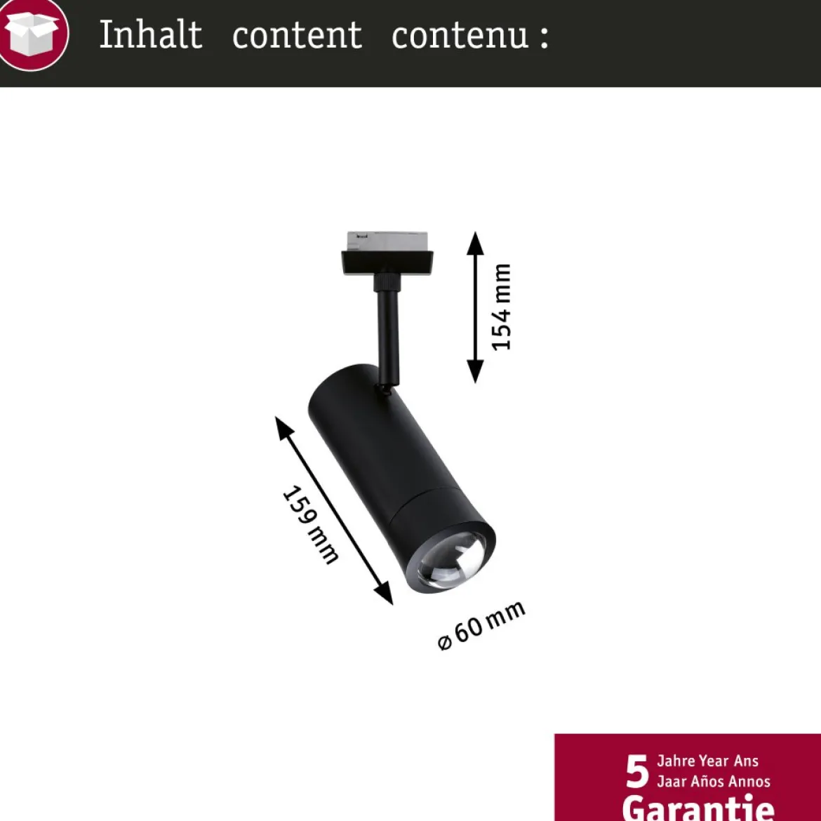 Paulmann 95693 URail LED Spot Tarie Zigbee RGBW 230V Schwarz matt dimmbar