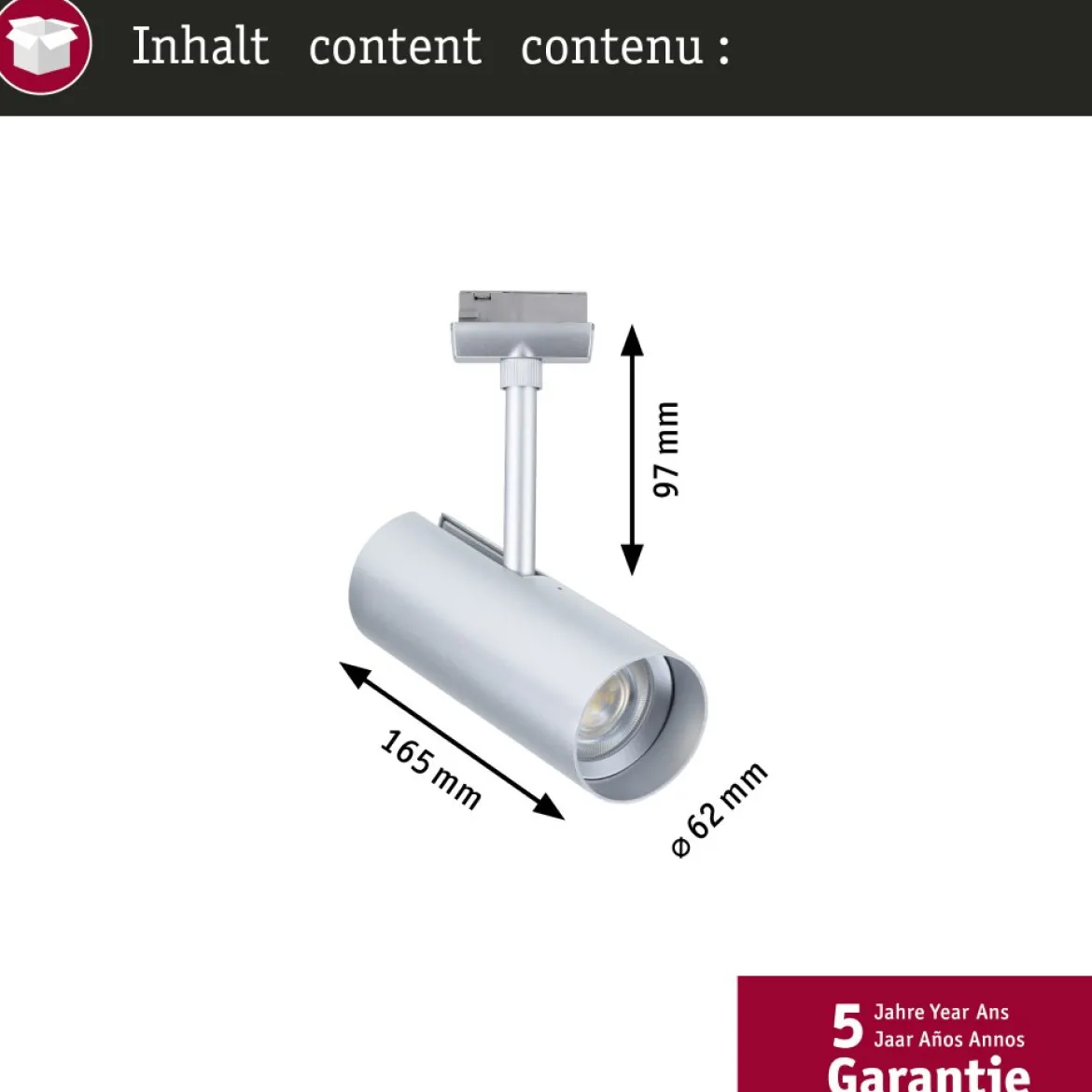 Paulmann 95694 URail LED Spot Theron Chrom matt 3000K 3-Step-Dim