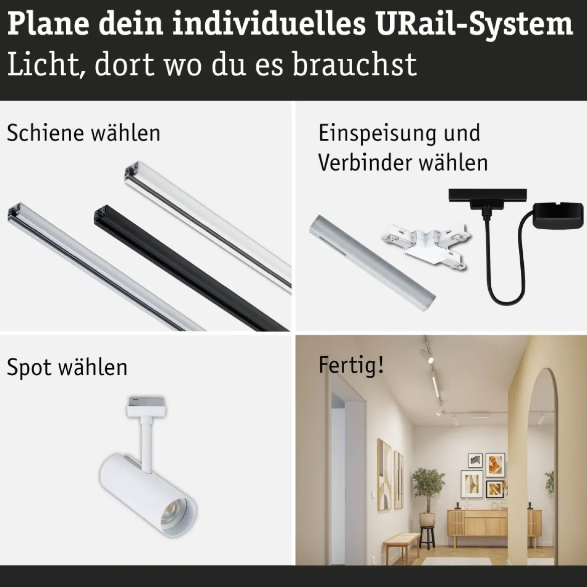 Paulmann 95695 URail LED Spot Theron Signalweiß 3000K 3-Step-Dim