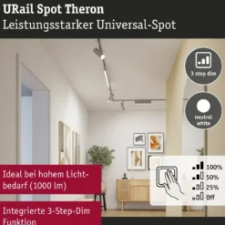 Paulmann 95697 URail LED Spot Theron Chrom matt 4000K 3-Step-Dim