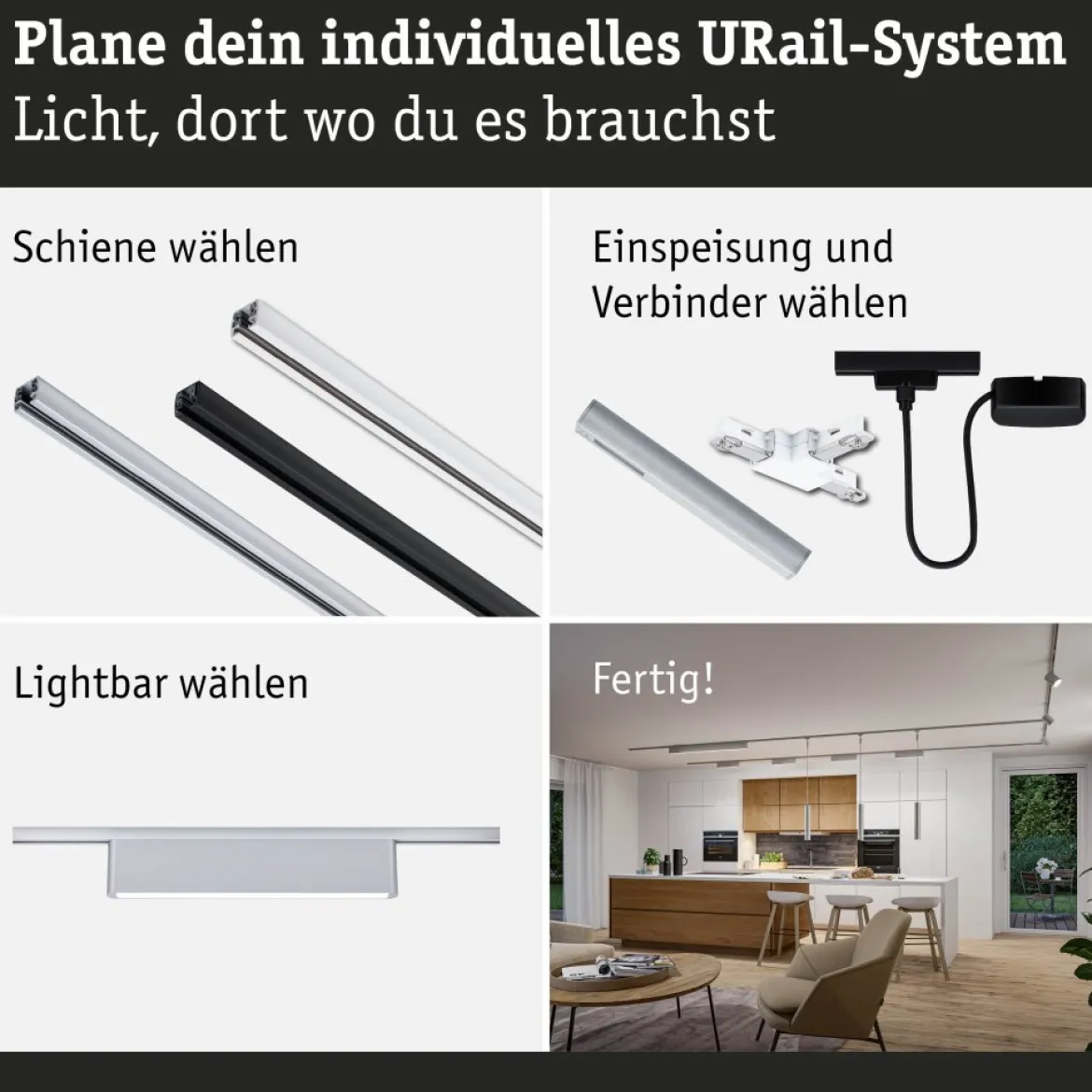 Paulmann 95712 URail Lightbar Ceris Chrom matt 4000K 3-Step-Dim
