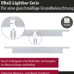Paulmann 95712 URail Lightbar Ceris Chrom matt 4000K 3-Step-Dim