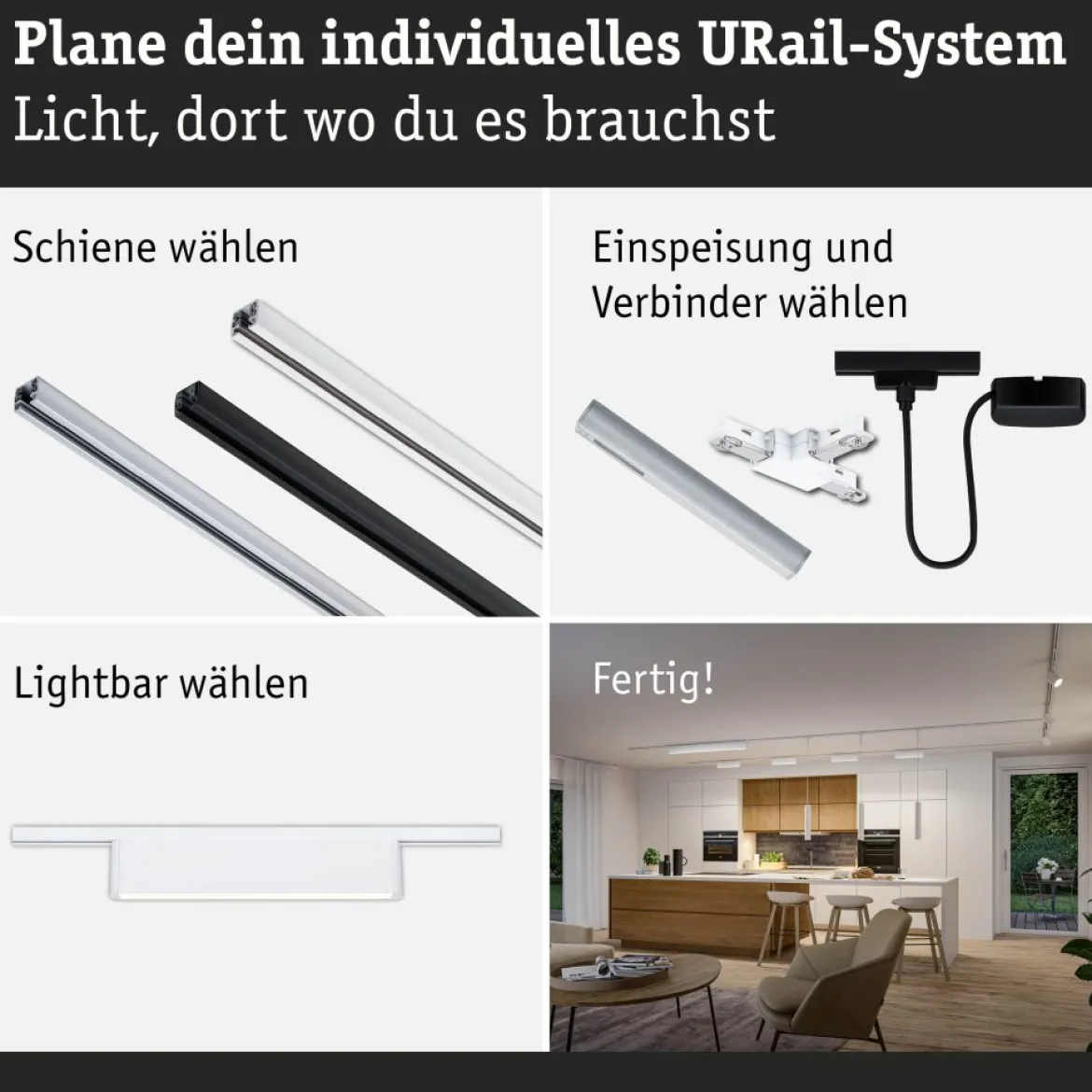 Paulmann 95707 URail Lightbar Ceris Signalweiß 3000K 3-Step-Dim