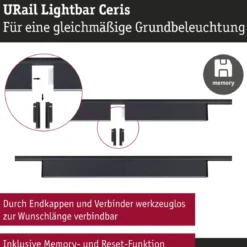 Paulmann 95710 URail Lightbar Ceris Schwarz matt 4000K 3-Step-Dim
